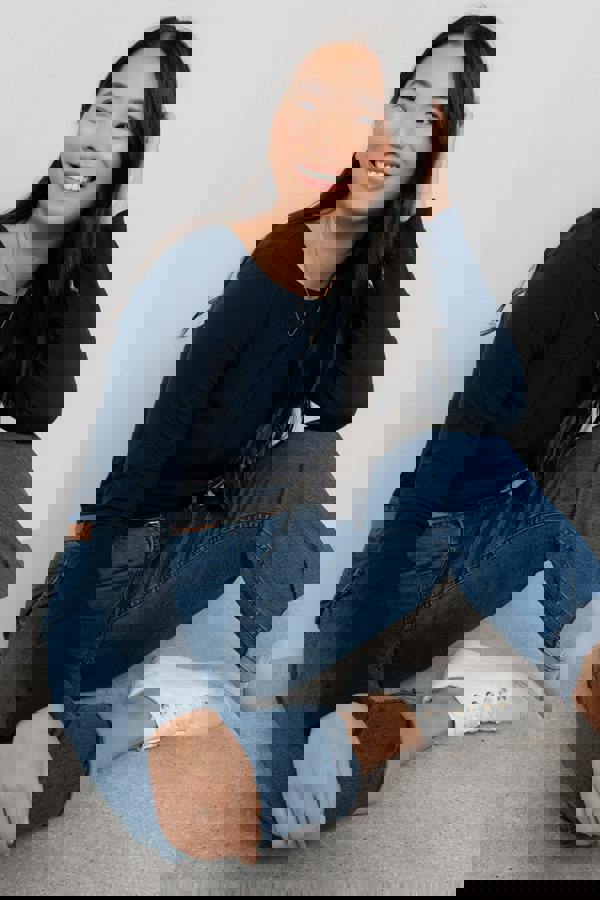 Monica Organic Cotton Jersey Top Navy | Lily and Me Clothing