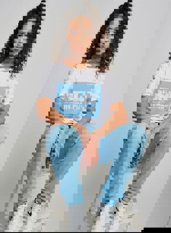 Beat Boyz Club Label T-Shirt - White/Cornflower