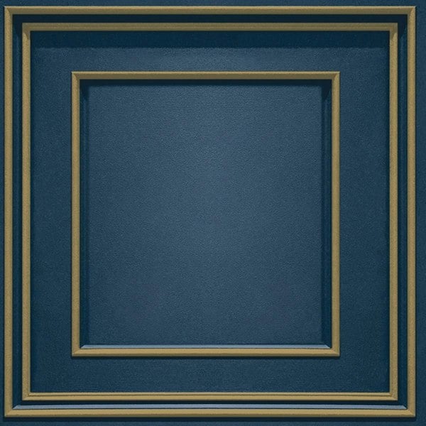 World Of Wallpaper Forbidden Fruit Panel Wallpaper - Navy Blue/Gold