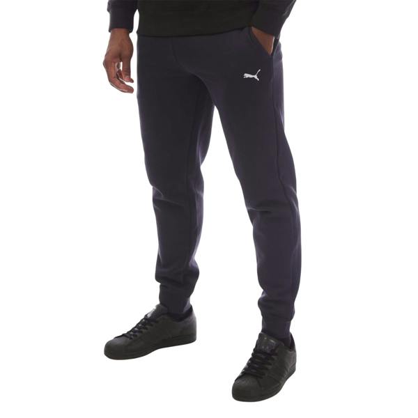Puma Mens Logo Cuffed Ankle Jogging Bottoms - Navy
