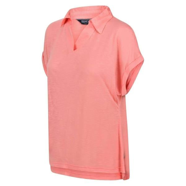Regatta Womens/Ladies Plain V Neck Polo Shirt - Shell Pink - 