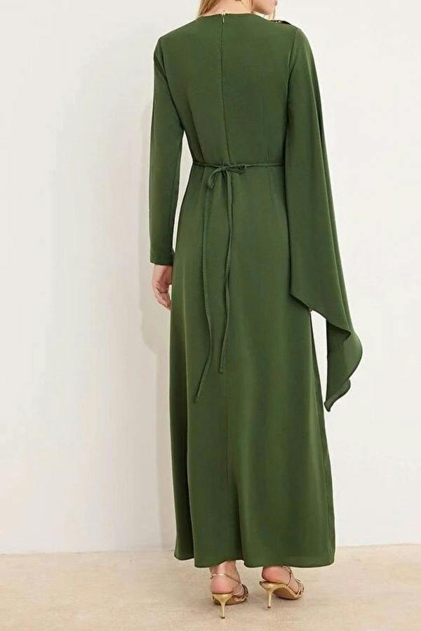 WOVCOR Woven Evening Dress with Sleeve Detail
