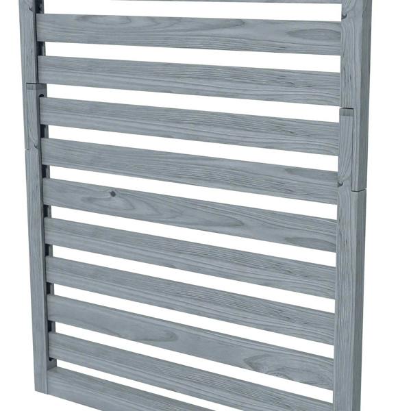 Grey wall-mounted plant trellis frame with horizontal slats