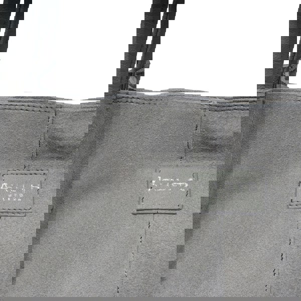 Assots London 'DONNA' Grey and Metallic Silver Real Leather Unlined Designer Shopper Bag