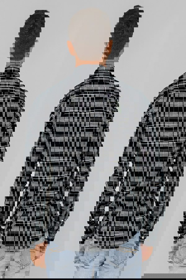 ENORSIA Men Button Down Collar Long Sleeve Shirt