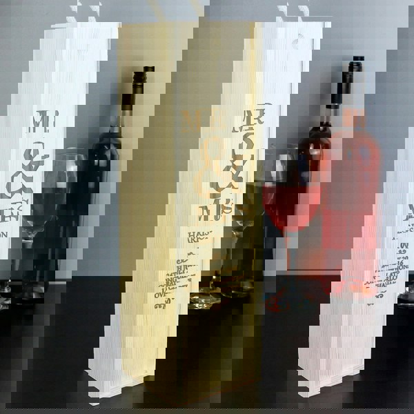 Personalised Memento Company Personalised Couples Wooden Wine Bottle Box