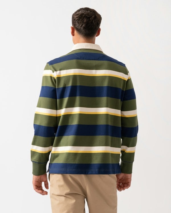 GANT Mens Striped Heavy Rugger - 360 Country Green
