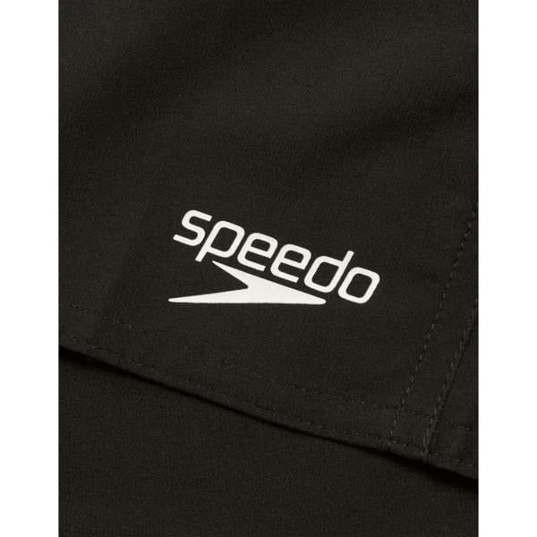 Black Speedo HyperBoom Band watershorts with white logo waistband