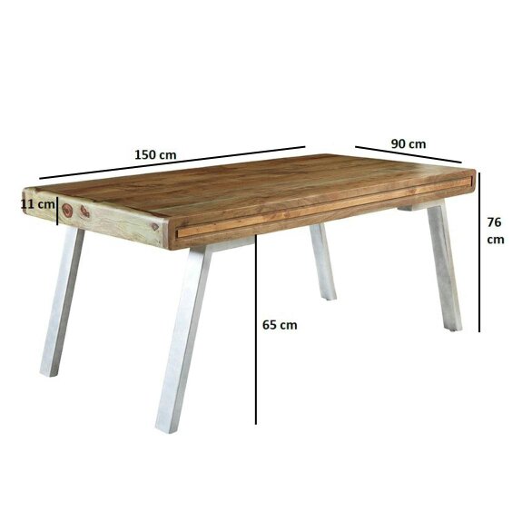 Wyld Haus Los Angeles Reclaimed Wood and Metal Modern Dining Table