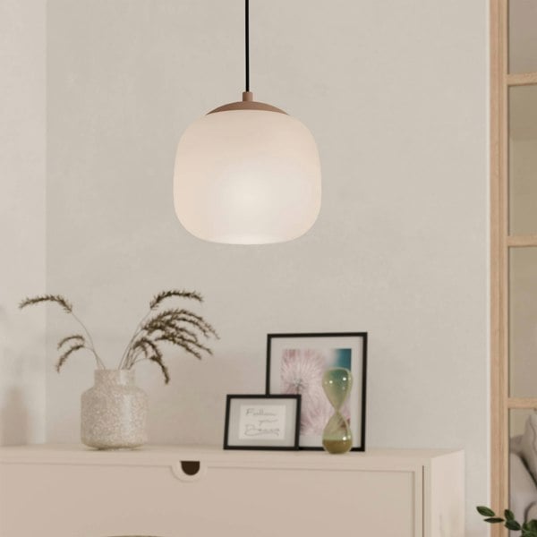 EGLO Cominio Two Toned Satin Glass Single Pendant Light