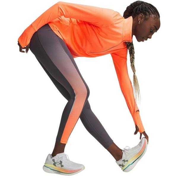 Under Armour Womens/Ladies Performance Leggings - Castle Rock/Tangerine/Reflective - 