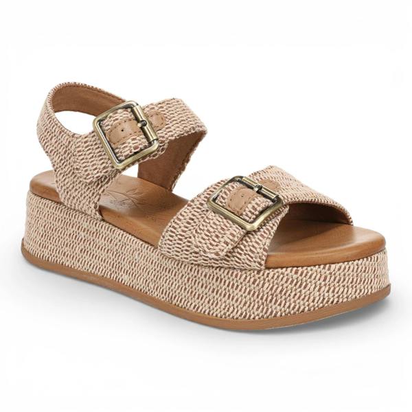 Blowfish Malibu Magical- Women's Beige Faux Leather Platform Sandals