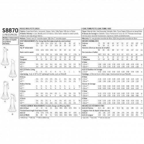 Simplicity Sewing Pattern 8870, Dresses for Women, D5 (4-6-8-10-12) - Intermediate