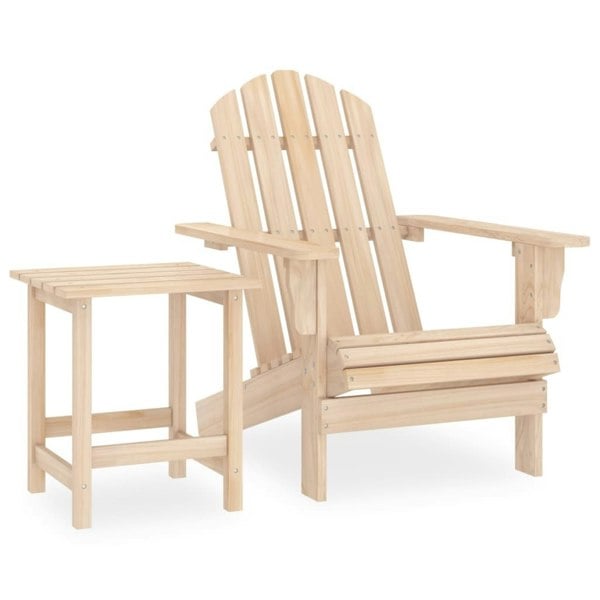 Berkfield Garden Adirondack Chair with Table Solid Fir Wood