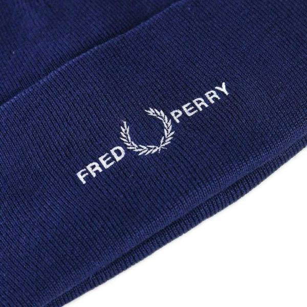 Fred Perry Unisex Adult Graphic Logo Beanie - French Navy - 
