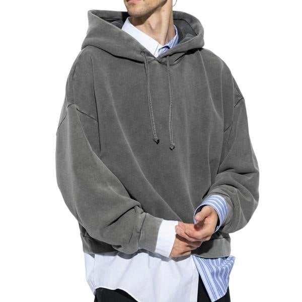 Acne Studios Logo Patch Faded Hoodie   in  Black