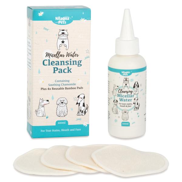 Nilaqua Cleansing Micellar Water 100ml Face Kit with 4 x Reusable Bamboo Pads
