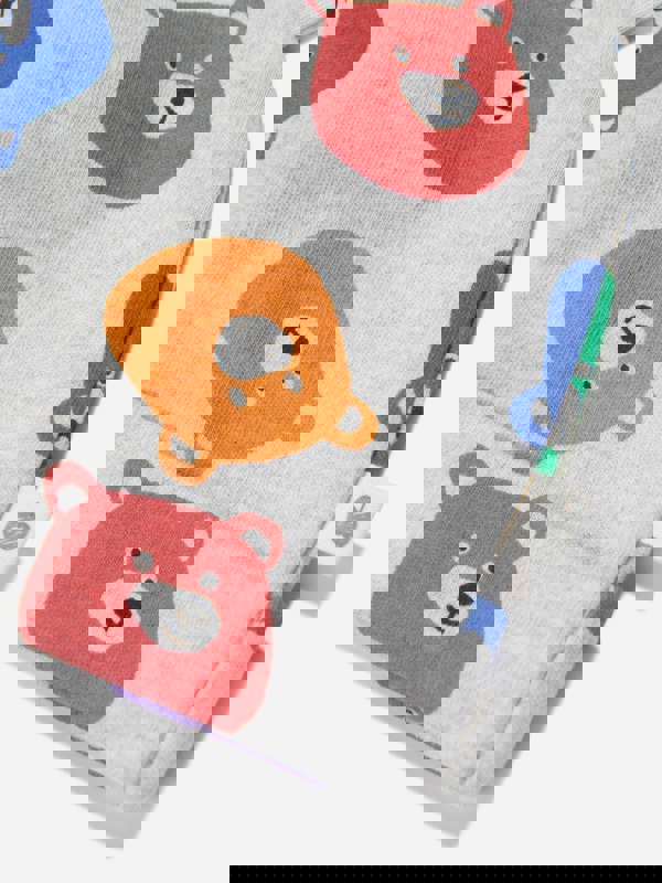 The Bonnie Mob Baby Bears Print Hat With Ears in Multicolour