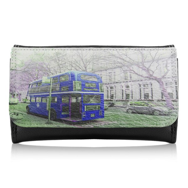 Benjamin Tate Design London Bus Behind Blue Maxi Purse