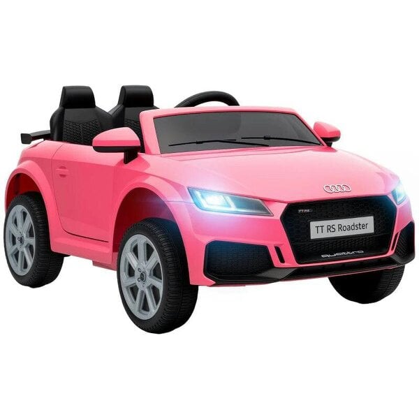 12V Audi TT RS Licensed Electric Car, Electric Ride On Toy with Remote Control, Dual Motors, 4-Wheel Suspension, Pink