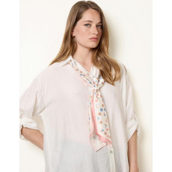 Blue Vanilla Scarf Viscose Crinkle Shirt