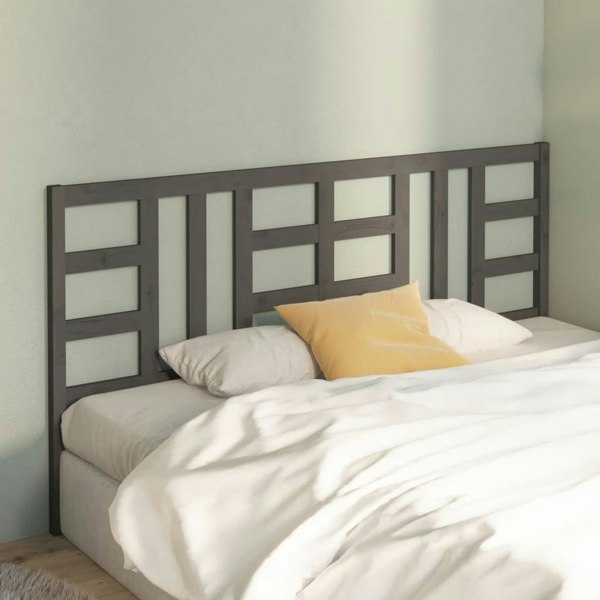 Berkfield Bed Headboard Grey 206x4x100 cm Solid Wood Pine