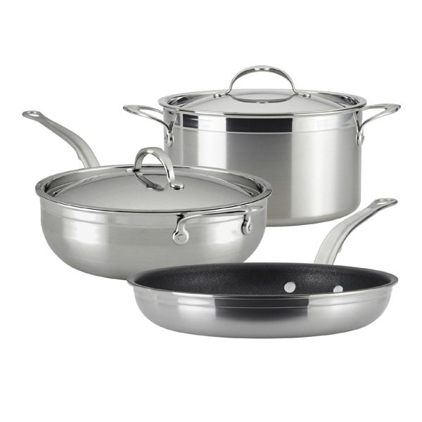 Hestan ProBond Induction Stainless Steel Essential Pan, Stock Pot & Titum™ Non-Stick Skillet Set: 5 Piece