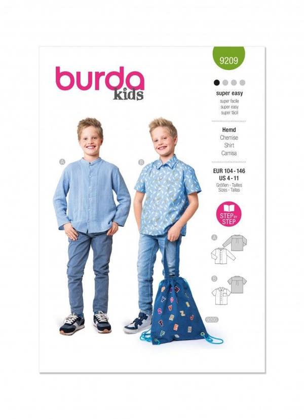 Burda Sewing Pattern 9209 Tops For Kids, 4-11 (104-146) - Easy