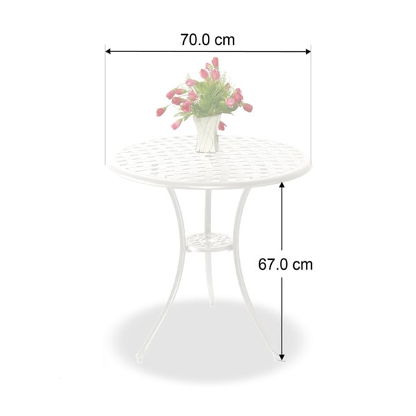 Centurion Supports OSHOWA Garden and Patio White Cast Aluminium Bistro Table