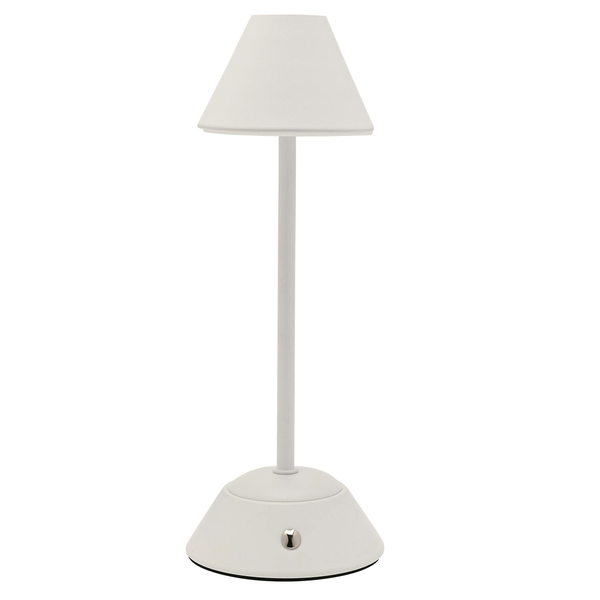 Hestia Matt Putty White USB LED Touch Table Lamp  - Medium