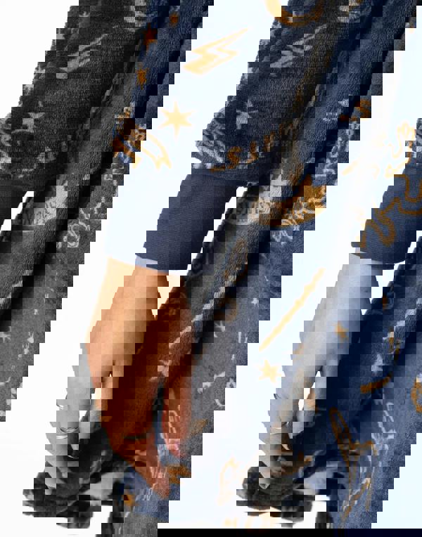 Harry Potter Womens Blue Embroided Logo Blanket Hoodie (One Size) [comp]