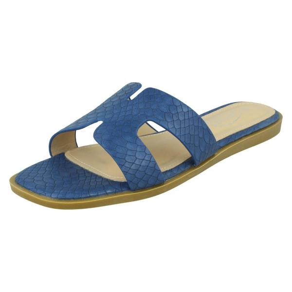 Spot On Ladies Spot On Croc Print Mules F00298