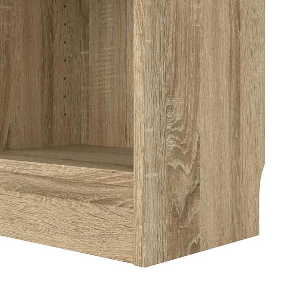 Furniture To Go Basic Tall Narrow Combination Storage Bookcase in Oak (4 Shelves) with Oak Door
