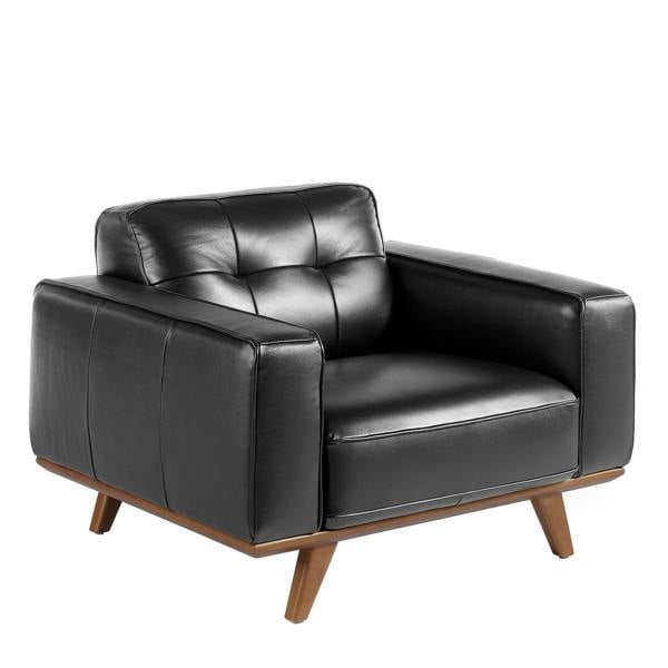 Angel Cerdá Black Leather Chester Armchair 5037