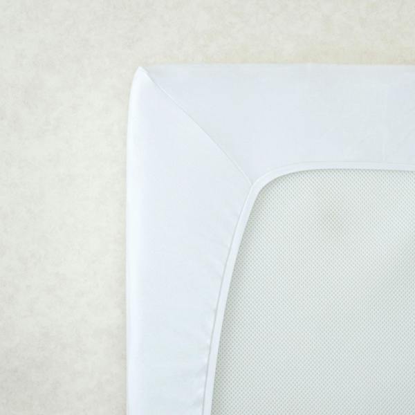 Premium Organic 100% Cotton Fitted Sheet to fit Nuna Sena Aire Travel Cot – 94 x 66cm - The Tiny Bed Company™