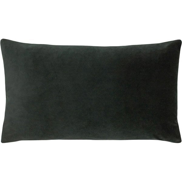 Evans Lichfield Sunningdale Velvet Rectangular Cushion Cover - Charcoal