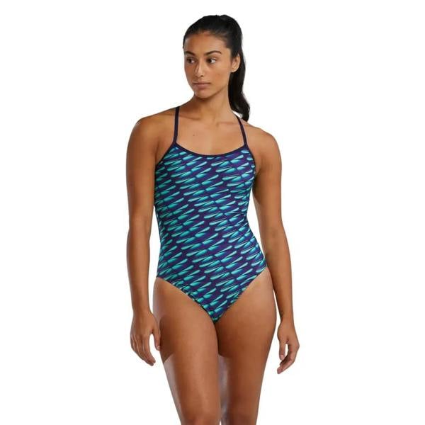 Navy green Dragonflyte Durafast Elite Trinity swimsuit with abstract print