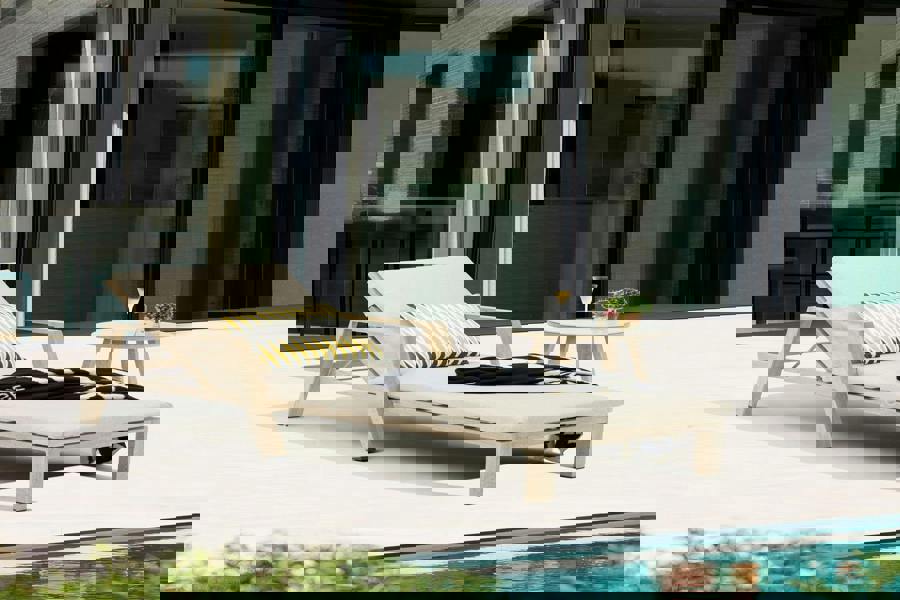 Medellin Sunlounger and Side Table Set The Garden Furniture Shop