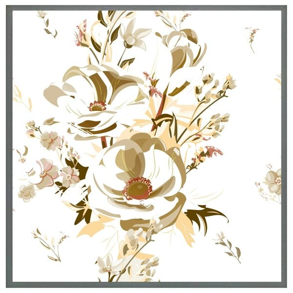 Benjamin Tate Design Golden flower print (picture Frame)