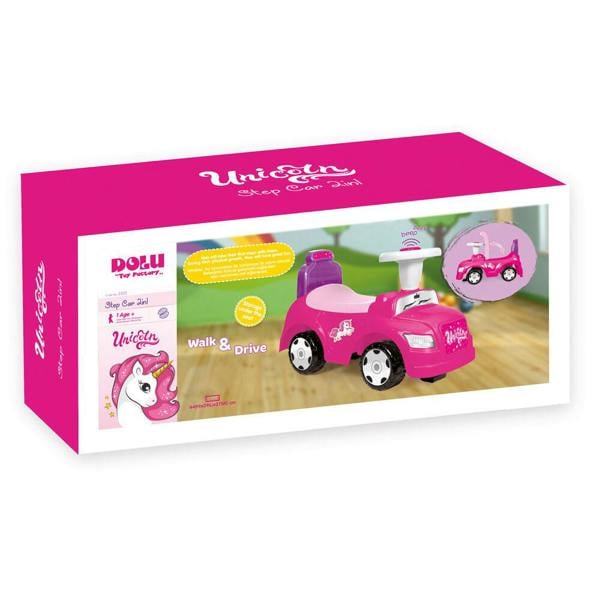 Dolu Unicorn Step Car 2-In-1 Kids Girls Ride On Toy - Pink