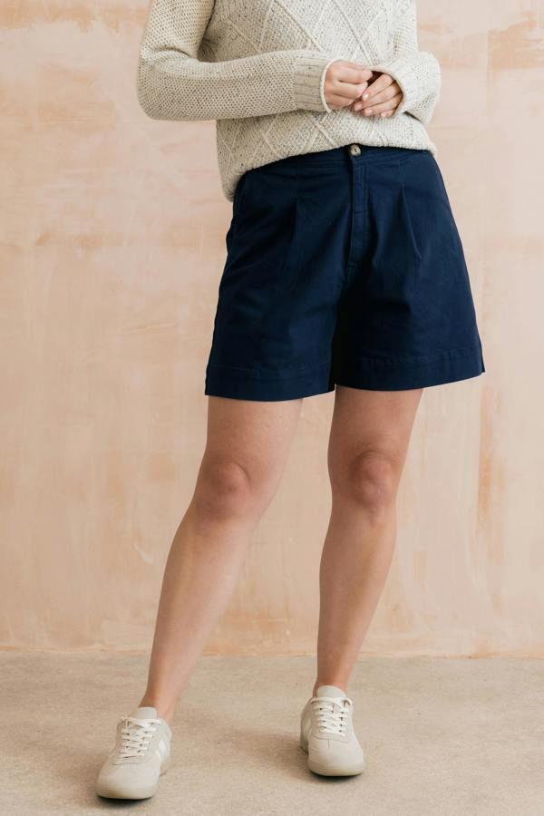 Lily & Me Merrick Stretch Twill Tailored Shorts Navy
