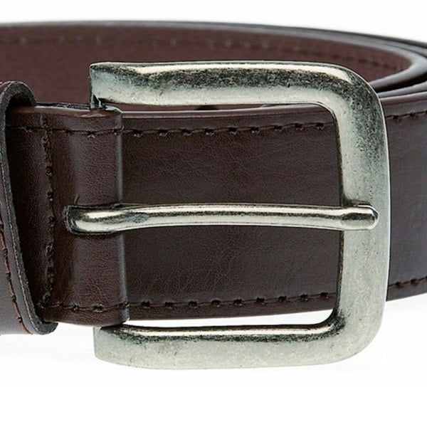 Duke Mens D555 Archie Antique Look Bonded Leather Buckle Waist Belt - Brown