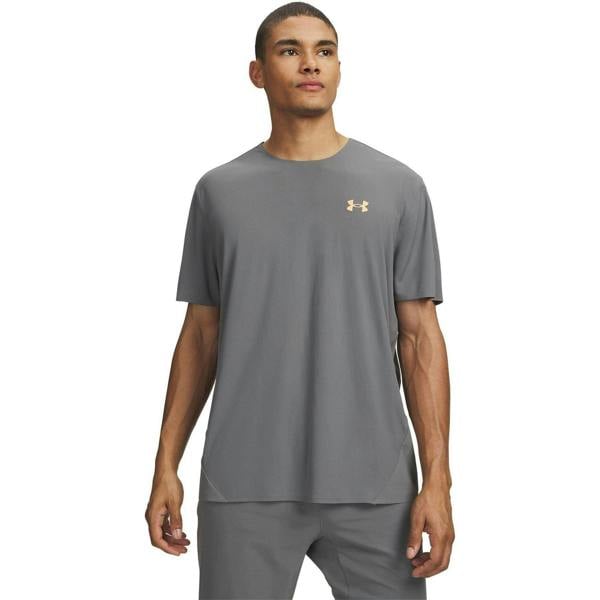 Under Armour Mens Trail Run Running T-Shirt - Green/Orange - 