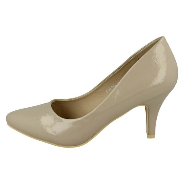 Spot On Ladies Spot On Patent Court Shoes