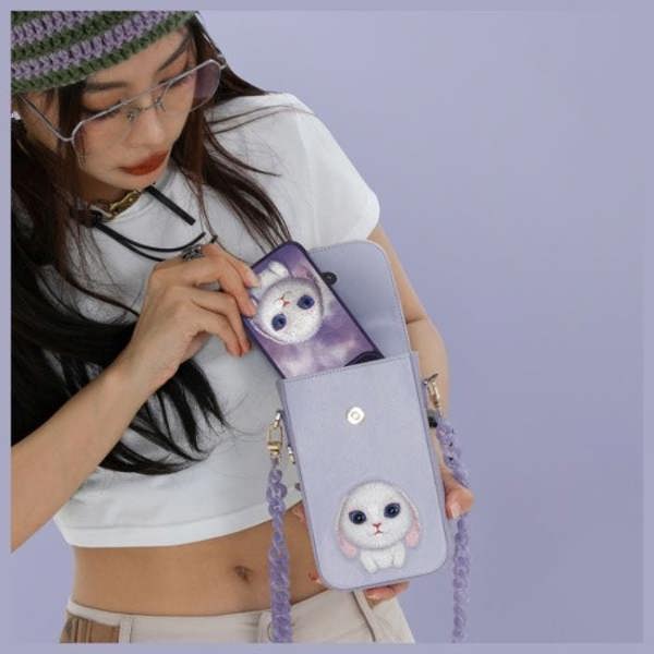 Nimmy Friends Big Eyed Pet 2.0 Rabbit Phone Bag Purple - N-XDY-SJB-08