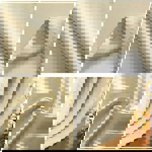 Cream Eyelet Curtains - Thermal Blackout Curtains - 46 x 63 Inch Drop - 2 Panel Image 2