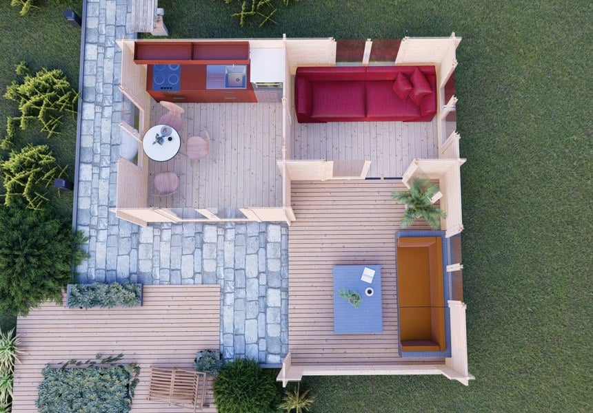 Shire Suzy 18x18 multiroom Log Cabin 44mm logs - Best Shed