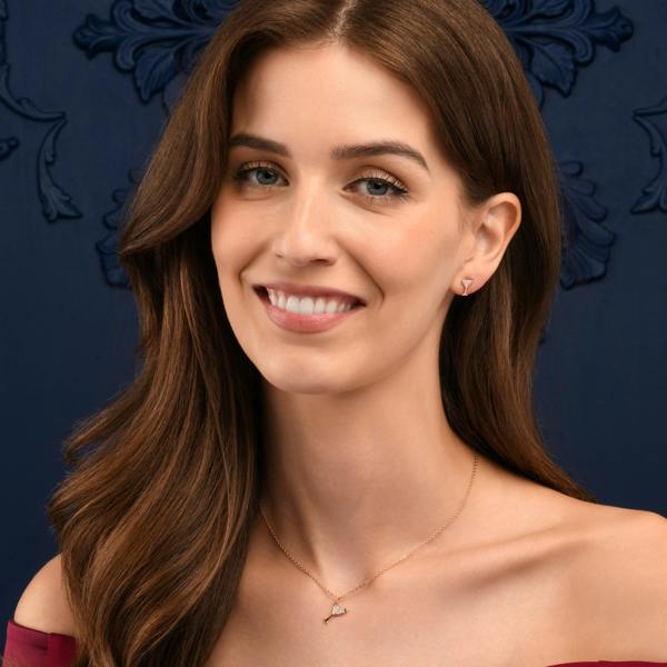namana Rose Gold Plated 925 Sterling Silver Cocktail Glass Necklace for Women