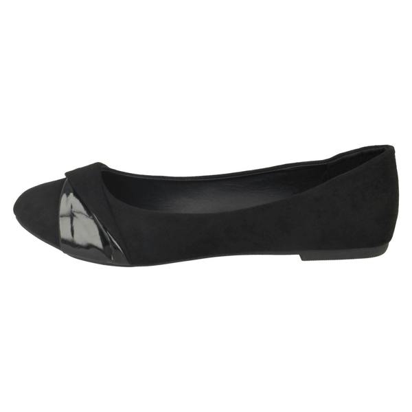 Spot On Ladies Spot On Twist Vamp Trim Ballerinas