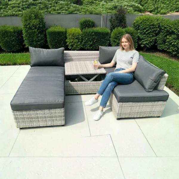 The Garden Marketplace Multi Layout Norfolk Rattan Weave 6 Seater Garden Lounge Set